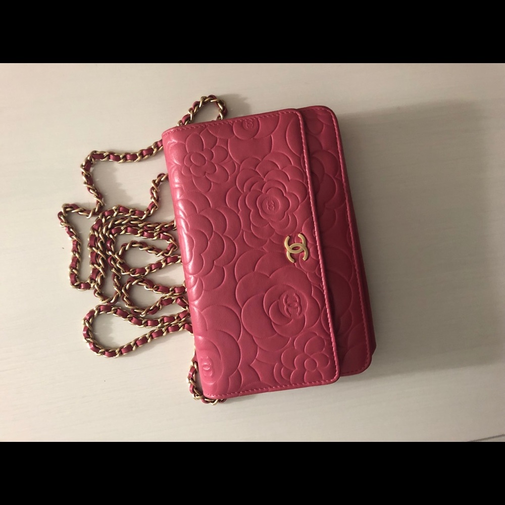 Authentic Chanel camellia WOC